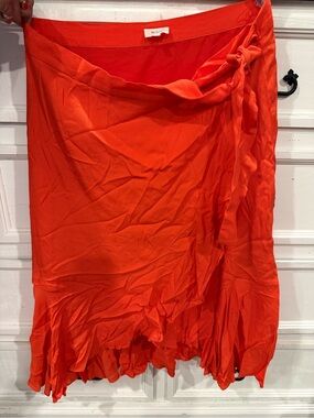 Vibrant orange wrap skirt